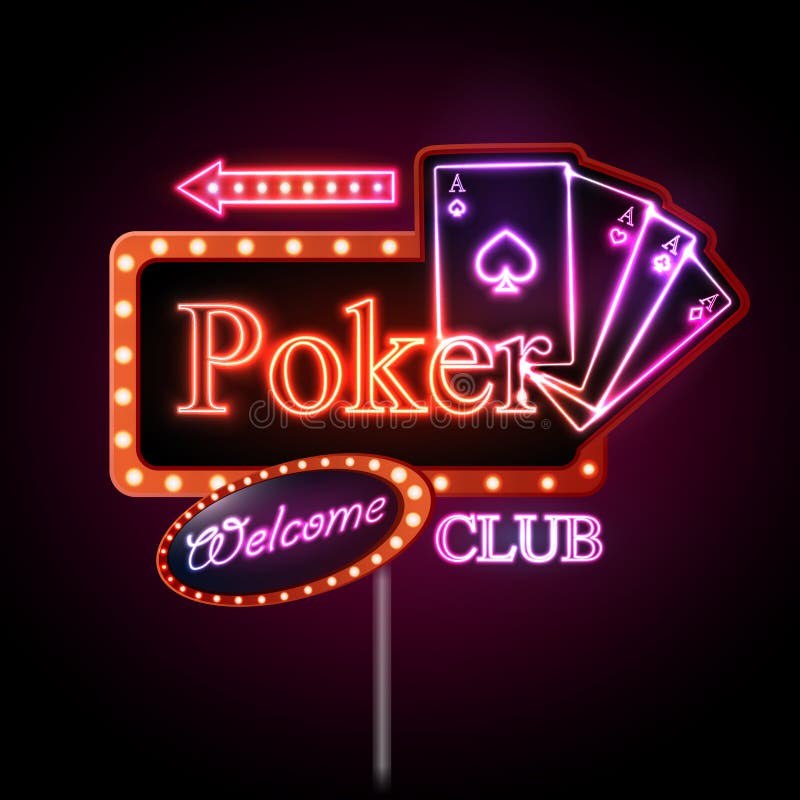 Het teken van het neon De club van de pook royalty-vrije illustratie Het teken van het neon De club van de pook royalty-vrije illustratie