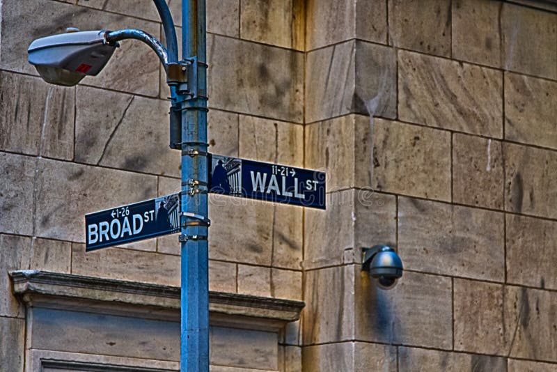 Het teken van Wall Street stock afbeeldingen Het teken van Wall Street stock afbeeldingen