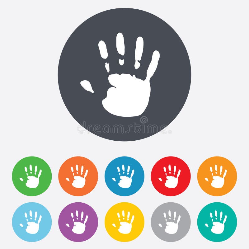Het tekenpictogram van de handdruk. Eindesymbool. royalty-vrije illustratie Het tekenpictogram van de handdruk. Eindesymbool. royalty-vrije illustratie