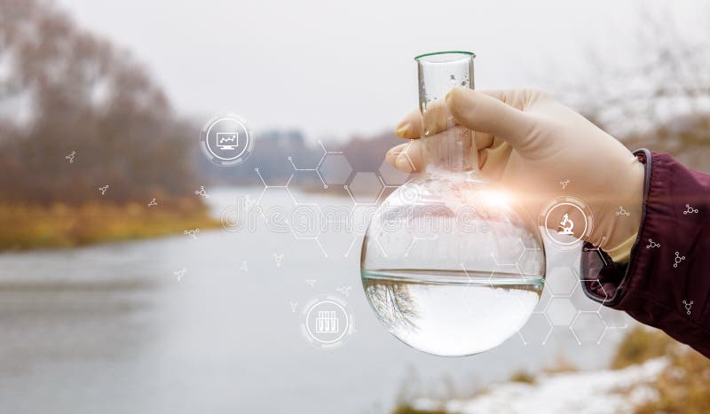 The concept of testing the water of a reservoir for the content of microbes and viruses. The concept of testing the water of a reservoir for the content of microbes and viruses