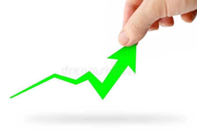 Het toenemen van de hand groene bedrijfsgrafiek stock afbeeldingen Het toenemen van de hand groene bedrijfsgrafiek stock afbeeldingen