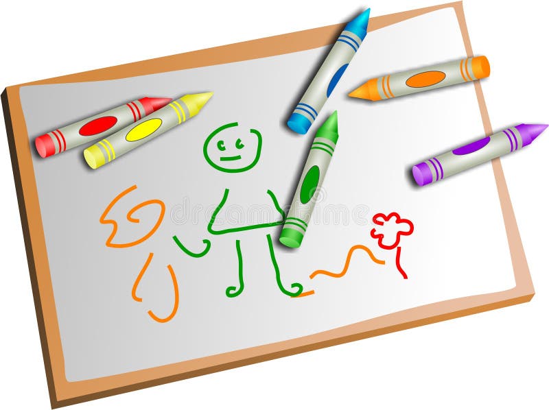 Het trekken van jonge geitjes stock illustratie Het trekken van jonge geitjes stock illustratie