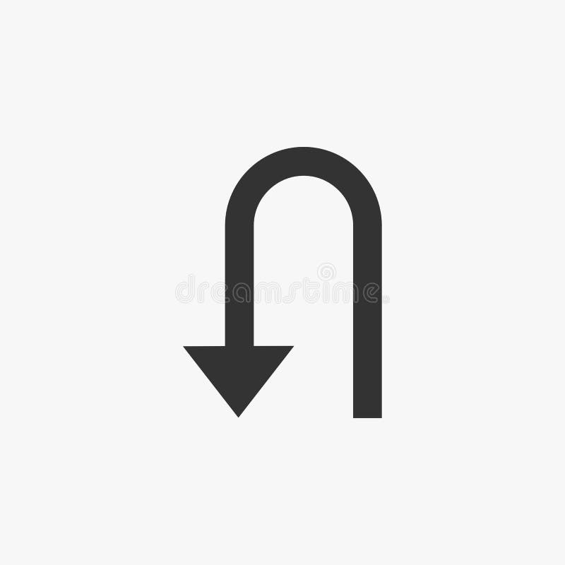 Het u-draai pictogram, voorziet, roadsign, pijl van wegwijzers vector illustratie Het u-draai pictogram, voorziet, roadsign, pijl van wegwijzers vector illustratie