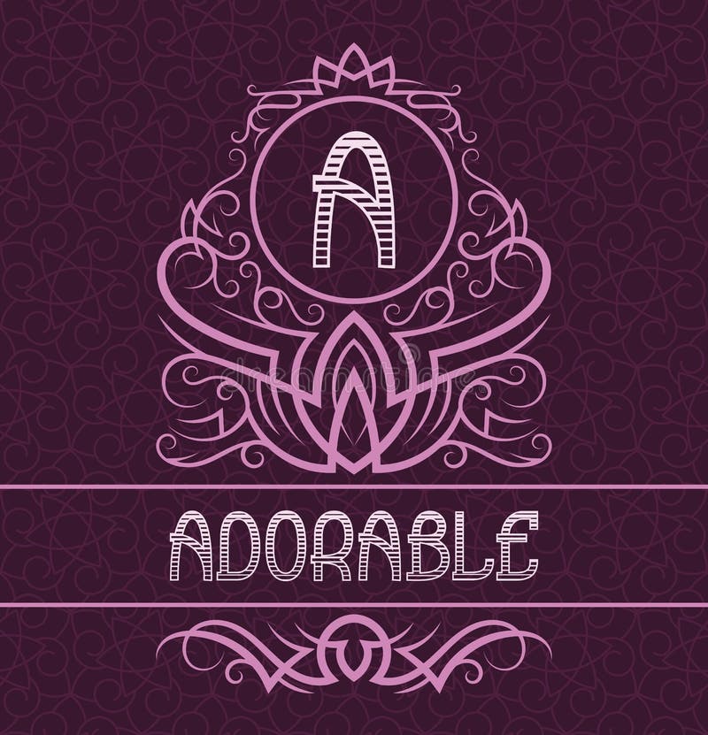 Het uitstekende malplaatje van het etiketontwerp voor aanbiddelijk product Vectormonogram met tekst op gevormde achtergrond vector illustratie Het uitstekende malplaatje van het etiketontwerp voor aanbiddelijk product Vectormonogram met tekst op gevormde achtergrond vector illustratie