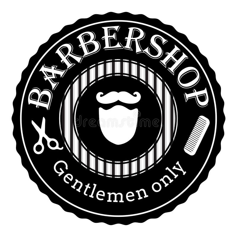 Het uitstekende retro vectorembleem van de kapperswinkel Zwart-witte illustratie vector illustratie Het uitstekende retro vectorembleem van de kapperswinkel Zwart-witte illustratie vector illustratie