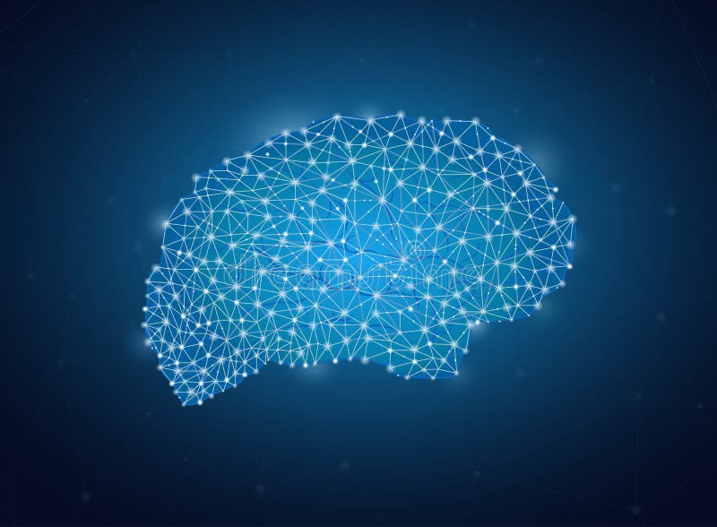Het van de bedrijfs hersenenvorm netwerk, het Industriële Concept van Blockchain, veelhoeken schakelt grafische, futuristische ac vector illustratie Het van de bedrijfs hersenenvorm netwerk, het Industriële Concept van Blockchain, veelhoeken schakelt grafische, futuristische ac vector illustratie