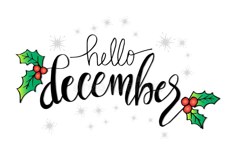 Het van letters voorzien van Hello December