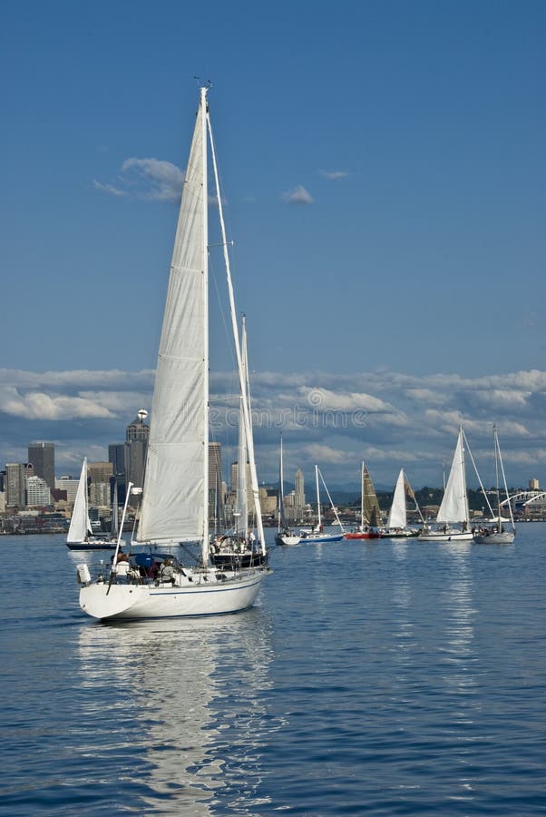 Het varen in Seattle stock afbeelding Het varen in Seattle stock afbeelding
