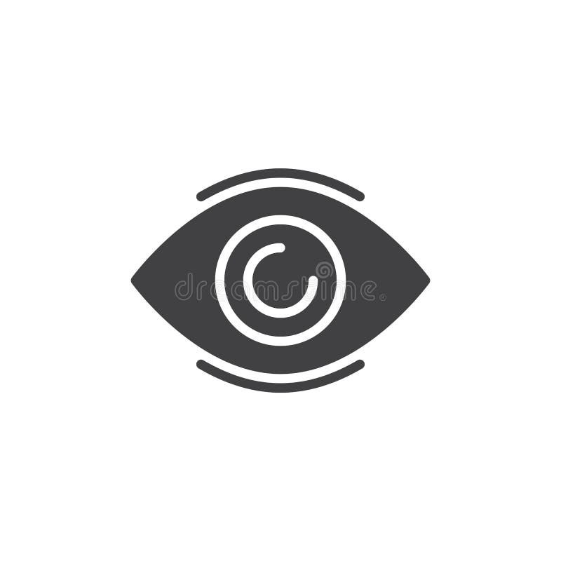 Het vector, gevulde vlakke teken van het oogpictogram vector illustratie Het vector, gevulde vlakke teken van het oogpictogram vector illustratie