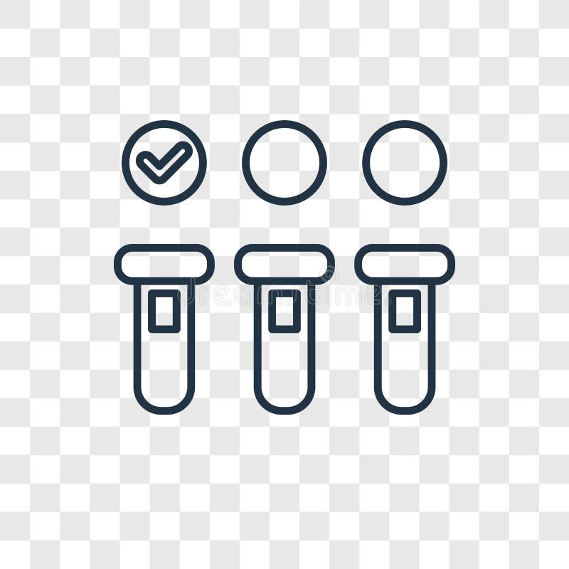 Het vector lineaire die pictogram van het bloedonderzoekconcept op transparante bedelaars wordt geïsoleerd royalty-vrije illustratie Het vector lineaire die pictogram van het bloedonderzoekconcept op transparante bedelaars wordt geïsoleerd royalty-vrije illustratie