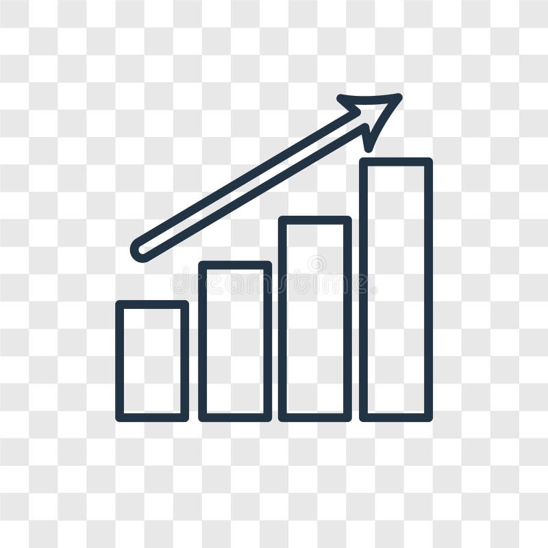 Growth concept vector linear icon isolated on transparent background, Growth concept transparency concept in outline style. Growth concept vector linear icon isolated on transparent background, Growth concept transparency concept in outline style