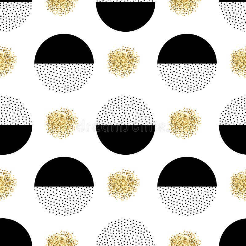 Het vector naadloze retro patroon van Memphis met ronde elementen royalty-vrije illustratie Het vector naadloze retro patroon van Memphis met ronde elementen royalty-vrije illustratie