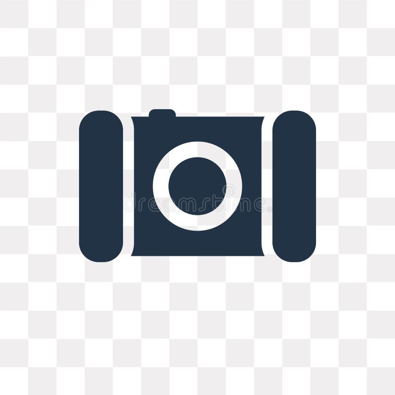 Het vectordiepictogram van de fotocamera op transparante achtergrond, Pho wordt geïsoleerd vector illustratie Het vectordiepictogram van de fotocamera op transparante achtergrond, Pho wordt geïsoleerd vector illustratie