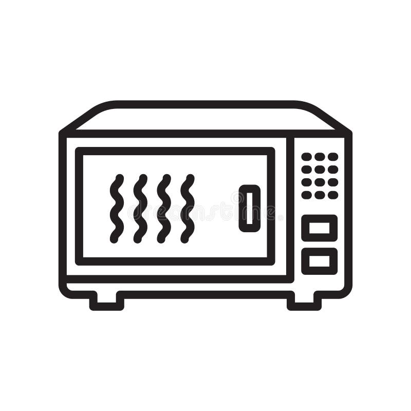 Het het vectordieteken en symbool van het magnetronpictogram op witte bac wordt geïsoleerd royalty-vrije illustratie Het het vectordieteken en symbool van het magnetronpictogram op witte bac wordt geïsoleerd royalty-vrije illustratie
