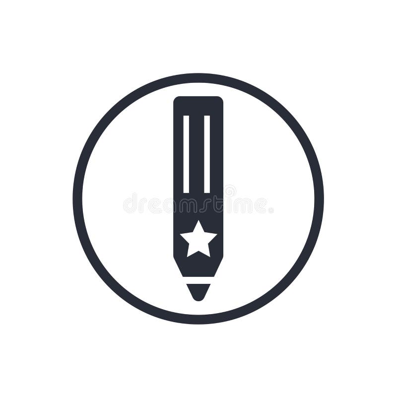 Het het vectordieteken en symbool van het potloodpictogram op witte achtergrond, het concept van het Potloodembleem wordt geïsole stock illustratie Het het vectordieteken en symbool van het potloodpictogram op witte achtergrond, het concept van het Potloodembleem wordt geïsole stock illustratie