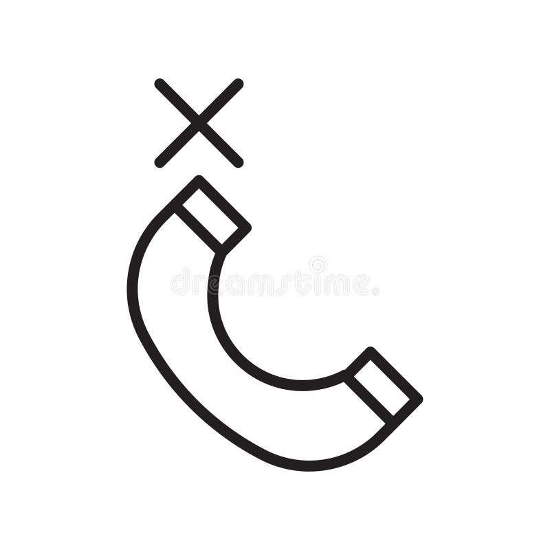 Het het vectordieteken en symbool van het telefoonpictogram op witte achtergrond, het concept van het Telefoonembleem, overzichts royalty-vrije illustratie Het het vectordieteken en symbool van het telefoonpictogram op witte achtergrond, het concept van het Telefoonembleem, overzichts royalty-vrije illustratie