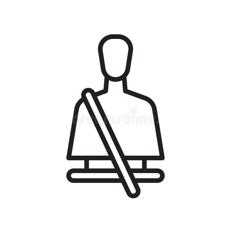 Het het vectordieteken en symbool van het veiligheidsgordelpictogram op witte achtergrond, het concept van het Veiligheidsgordele stock illustratie Het het vectordieteken en symbool van het veiligheidsgordelpictogram op witte achtergrond, het concept van het Veiligheidsgordele stock illustratie