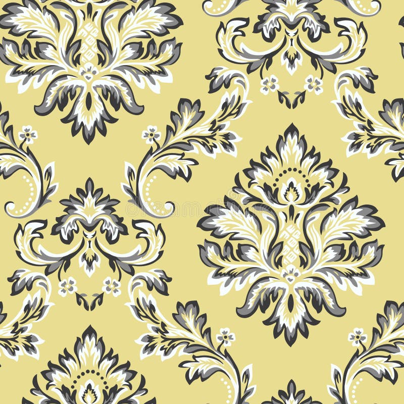 Het vectorelement van het damast naadloze patroon Klassiek luxe Barok ornament, Koninklijke Victoriaanse naadloze textuur voor Be royalty-vrije illustratie Het vectorelement van het damast naadloze patroon Klassiek luxe Barok ornament, Koninklijke Victoriaanse naadloze textuur voor Be royalty-vrije illustratie