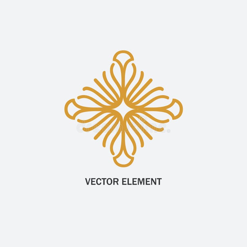 Het vectormalplaatje van het embleemontwerp en bloemenconcept in lineaire stijl - verzinnebeeld voor manier, schoonheids en juwel stock illustratie Het vectormalplaatje van het embleemontwerp en bloemenconcept in lineaire stijl - verzinnebeeld voor manier, schoonheids en juwel stock illustratie