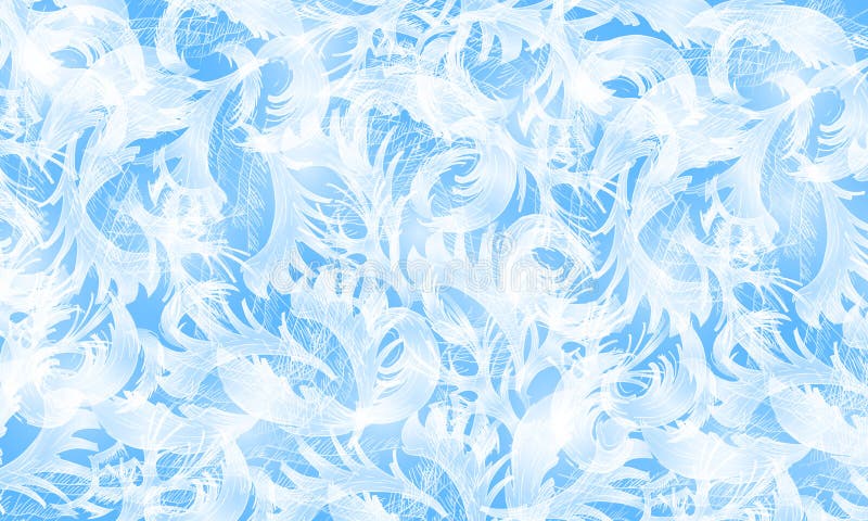Het vectorpatroon van het vorstglas De winter blauwe achtergrond