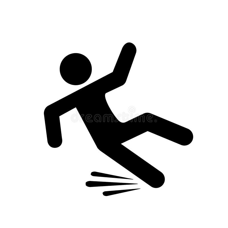 Het vectorpictogram van het dalingsgevaar vector illustratie Het vectorpictogram van het dalingsgevaar vector illustratie
