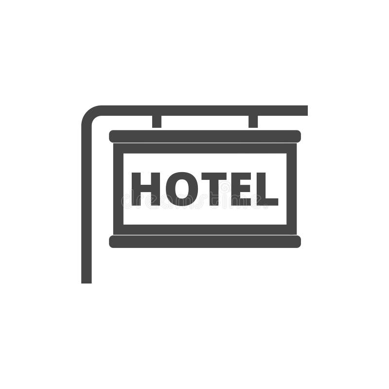 Het vectorpictogram van de informatieraad, Hotelpictogram vector illustratie Het vectorpictogram van de informatieraad, Hotelpictogram vector illustratie