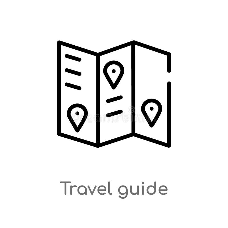 het vectorpictogram van de overzichtsreisgids de ge?soleerde zwarte eenvoudige illustratie van het lijnelement van de zomerconcep vector illustratie het vectorpictogram van de overzichtsreisgids de ge?soleerde zwarte eenvoudige illustratie van het lijnelement van de zomerconcep vector illustratie