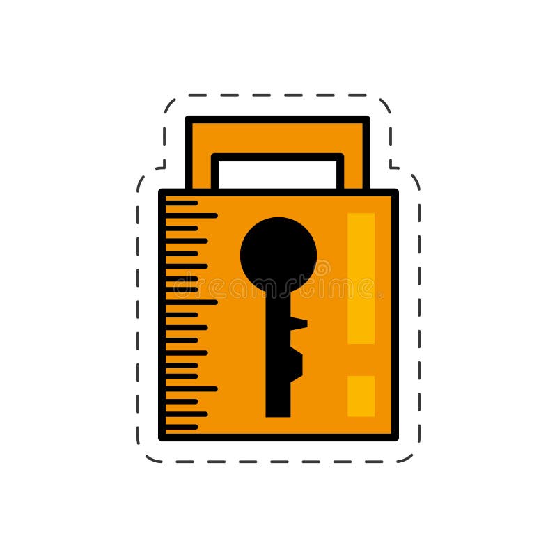het veiligheidssysteembeeld van het beeldverhaalhangslot vector illustratie het veiligheidssysteembeeld van het beeldverhaalhangslot vector illustratie