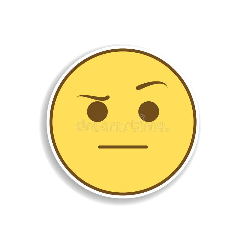 het verdachte gekleurde pictogram van de emojisticker Element van emoji voor mobiele concept en webtoepassingenillustratie vector illustratie het verdachte gekleurde pictogram van de emojisticker Element van emoji voor mobiele concept en webtoepassingenillustratie vector illustratie