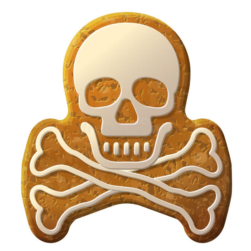 Het verfraaide suikerglazuur van de peperkoekschedel symbool vector illustratie Het verfraaide suikerglazuur van de peperkoekschedel symbool vector illustratie