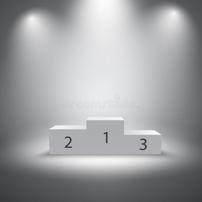 Het verlichte podium van sportenwinnaars vector illustratie Het verlichte podium van sportenwinnaars vector illustratie