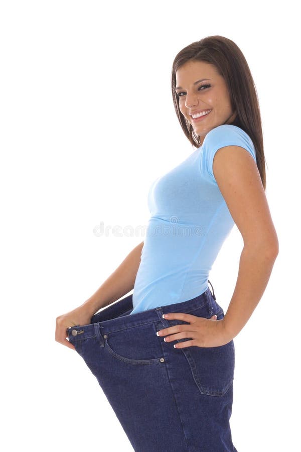 Het verliesjeans van het gewicht stock afbeelding Het verliesjeans van het gewicht stock afbeelding