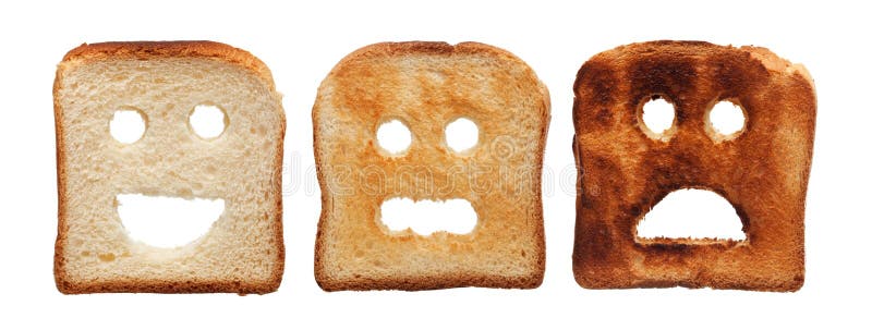 Het verschillend gebrande brood van de toost stock foto's Het verschillend gebrande brood van de toost stock foto's