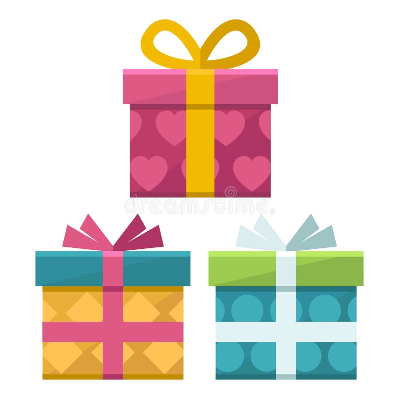 Het vlakke pictogram van giftdozen royalty-vrije illustratie Het vlakke pictogram van giftdozen royalty-vrije illustratie
