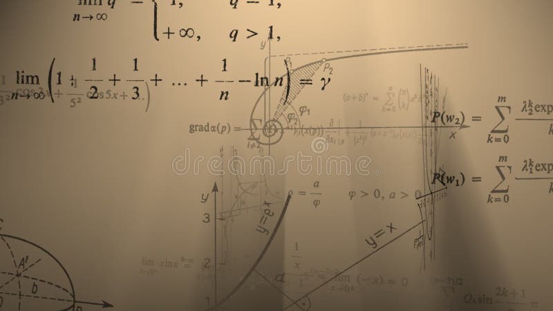 Het vliegen wiskundige formules en grafieken Loopable