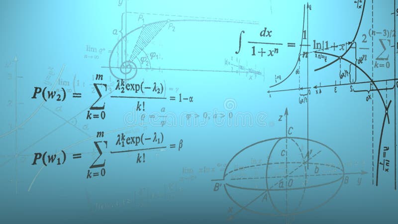 Het vliegen wiskundige formules en grafieken Loopable