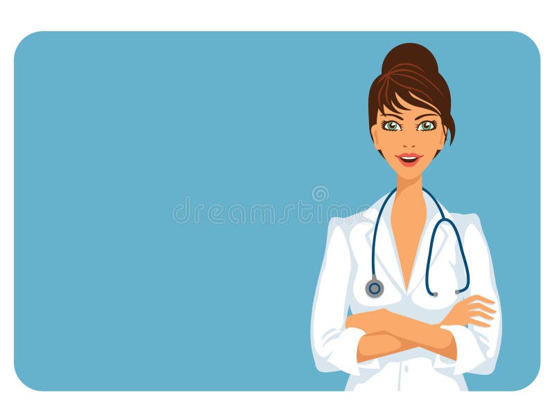 Glimlachende vrouwelijke arts stock illustratie