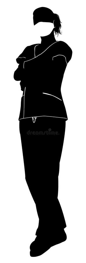 Silhouet van een vrouwelijke chirurg stock illustratie