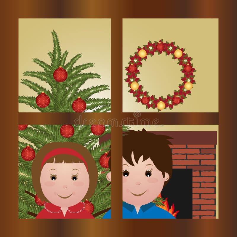Het wachten op de Kerstman royalty-vrije illustratie Het wachten op de Kerstman royalty-vrije illustratie