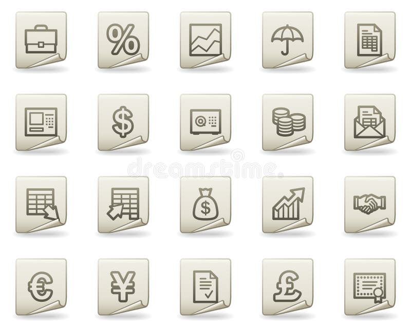 Het Webpictogrammen van financiën, documentreeks royalty-vrije illustratie Het Webpictogrammen van financiën, documentreeks royalty-vrije illustratie