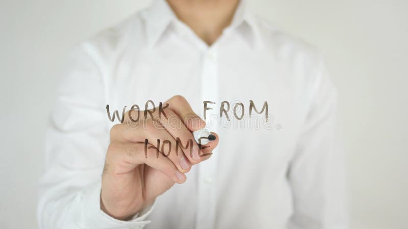 Het werk van Huis, op Glas wordt geschreven dat stock fotografie Het werk van Huis, op Glas wordt geschreven dat stock fotografie