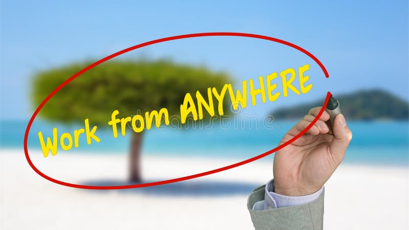 Overal werken, concept van passief inkomen stock foto's