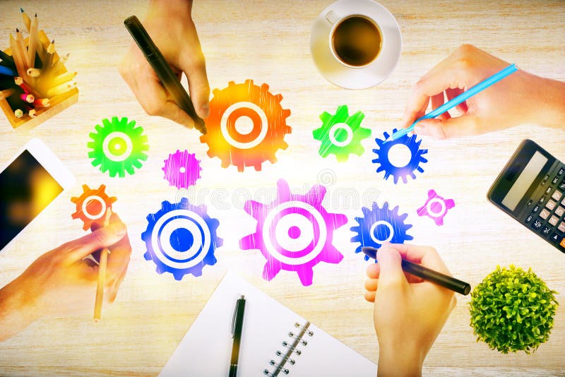 Het werkconcept van het team stock afbeelding Het werkconcept van het team stock afbeelding