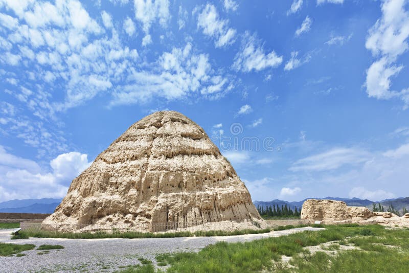 Het westen Xia Imperial Tombs in Yinchuan, Ningxia-Provincie, China royalty-vrije stock fotografie Het westen Xia Imperial Tombs in Yinchuan, Ningxia-Provincie, China royalty-vrije stock fotografie