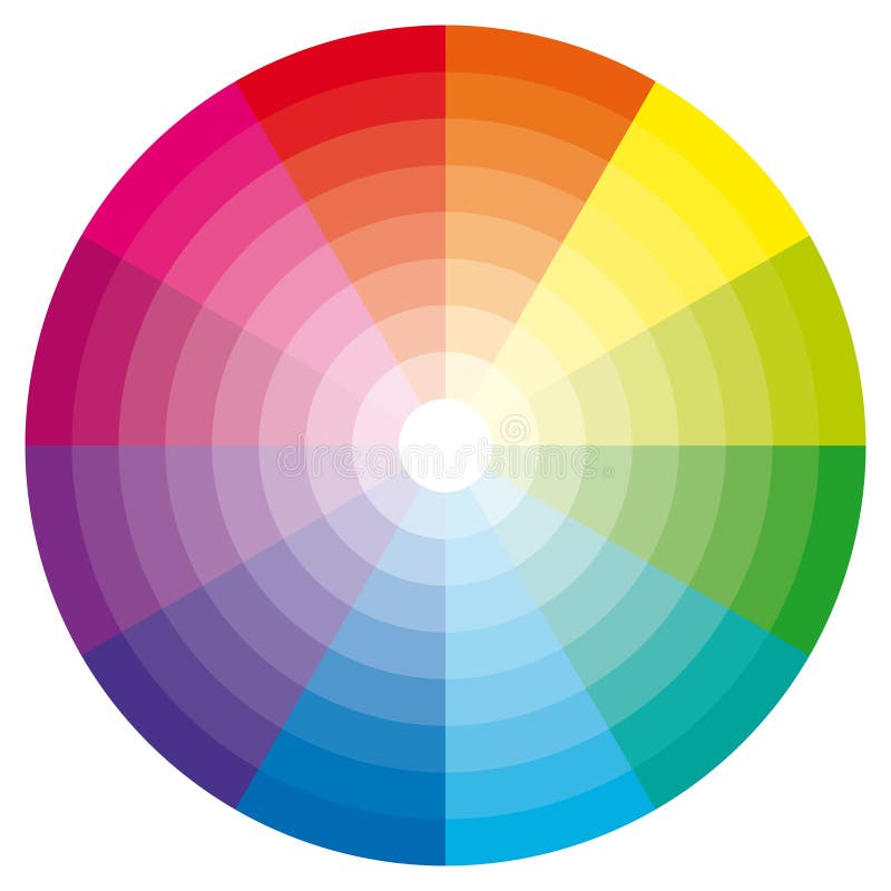 Het wiel van de kleur met schaduw van kleuren.
