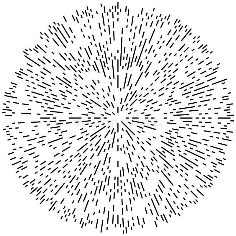 Het willekeurige radiale effect van de lijnenexplosie Het uitstralen van strepenrondschrijven vector illustratie Het willekeurige radiale effect van de lijnenexplosie Het uitstralen van strepenrondschrijven vector illustratie