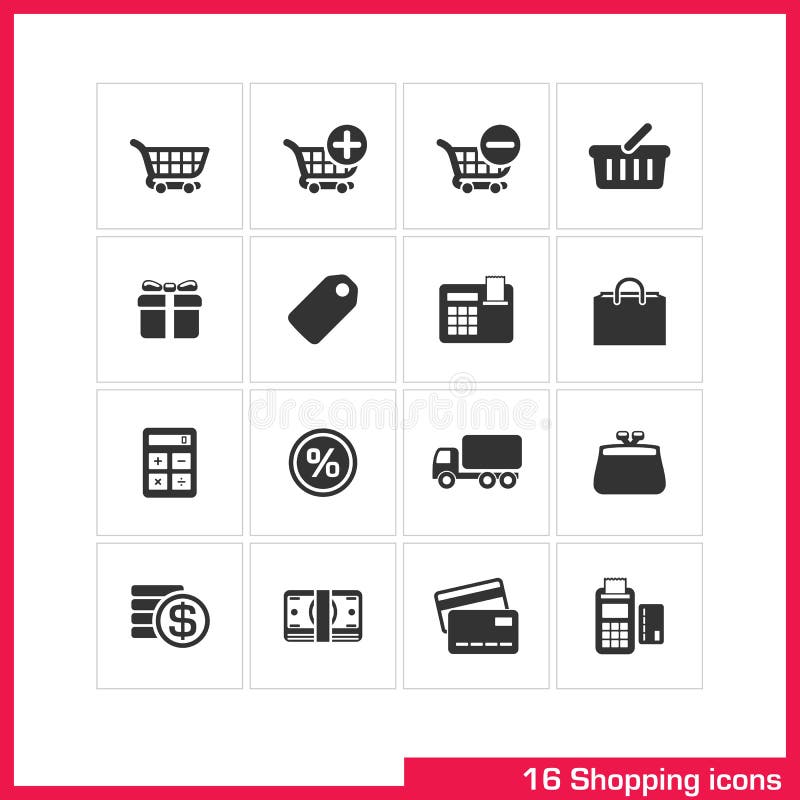 Het winkelen de Reeks van het Pictogram royalty-vrije illustratie Het winkelen de Reeks van het Pictogram royalty-vrije illustratie