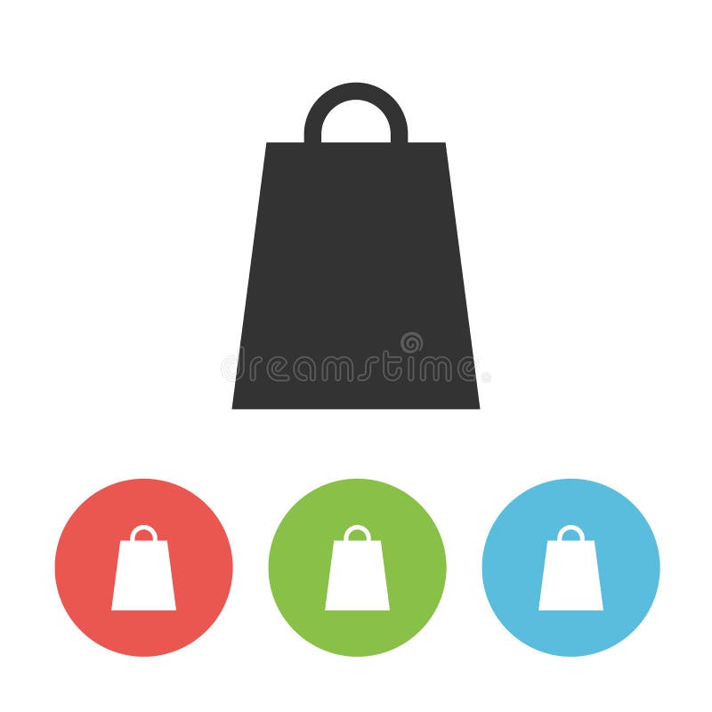 Het winkelen zak enig vlak pictogram royalty-vrije illustratie Het winkelen zak enig vlak pictogram royalty-vrije illustratie
