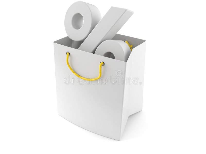 Het winkelen zak met percenten royalty-vrije illustratie Het winkelen zak met percenten royalty-vrije illustratie