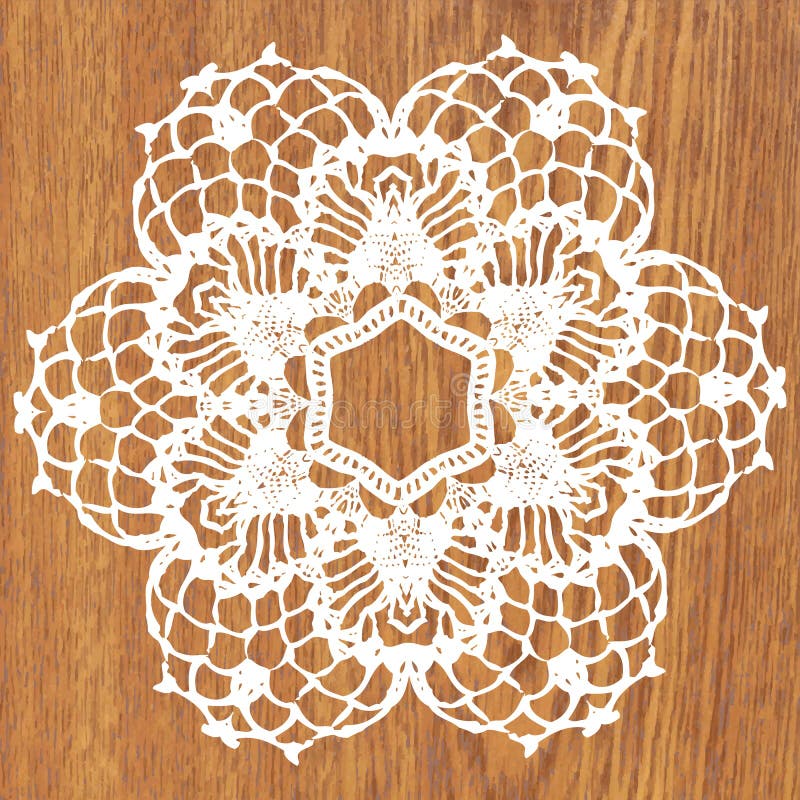 Het wit haakt doily stock illustratie Het wit haakt doily stock illustratie
